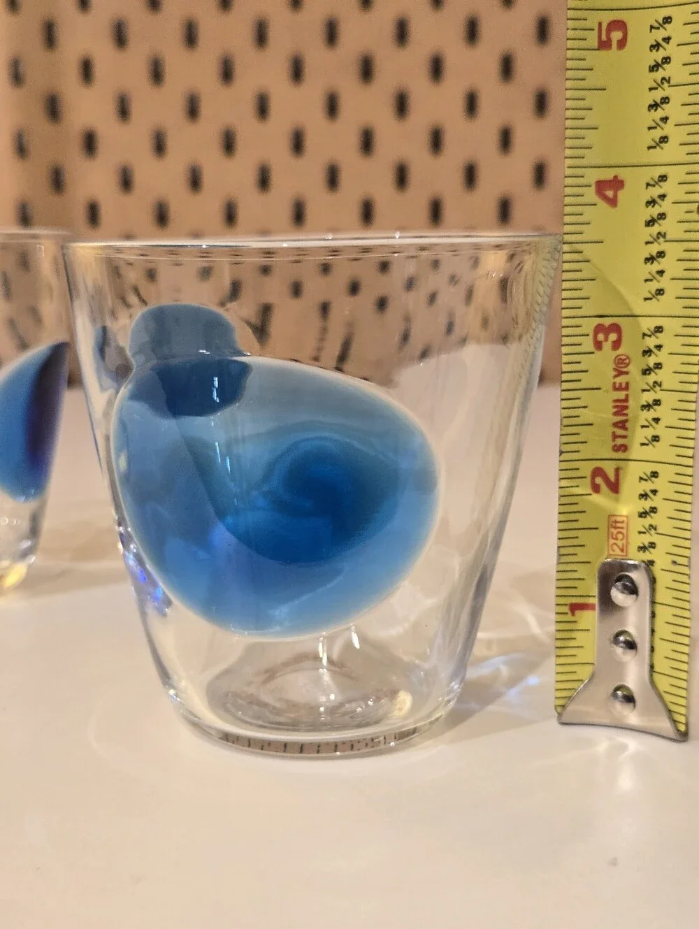 IKEA Fabulos Blue Dots Glasses Fused Glass Dots by Gunnel Sahlin 2009 FABULÖS x3